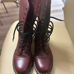 Dr. Martens COMBS Boots Women's Size 7 Black Poly Lace Up Combat Boot